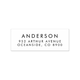 Simple Typography Return Address Rubber Stamp