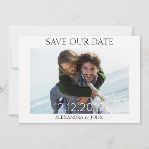 Simple Typography Save Our Date Photo Invitation