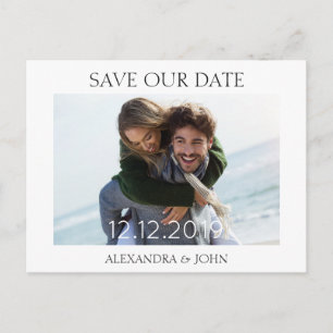 Simple Typography Save Our Date Photo Invitation