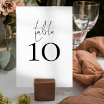 Simple Typography Script Wedding Table Number<br><div class="desc">A minimalist design with Table in a set handwriting style script and your table number beneath. Easily personalise the number. The same design is also on the back.</div>