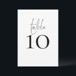 Simple Typography Script Wedding Table Number Card<br><div class="desc">Simple Typography Script Wedding Table Number Card> A minimalist design with Table in a set handwriting style script and your table number beneath. Easily personalise the number. The same design is also on the back.</div>