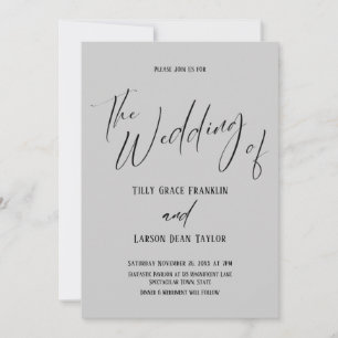 Simple Typography Simple The Wedding Of Light Gray Invitation