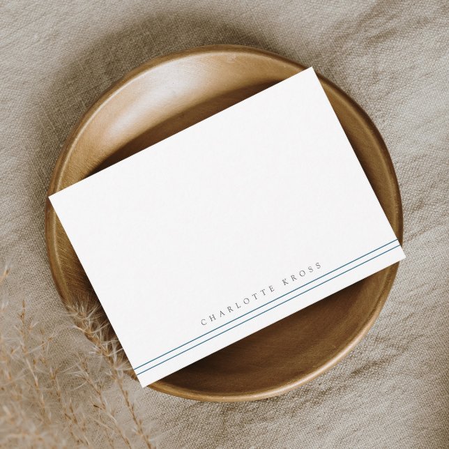 Simple Typography Stripe Personal Stationery Note Card (Creator Uploaded)