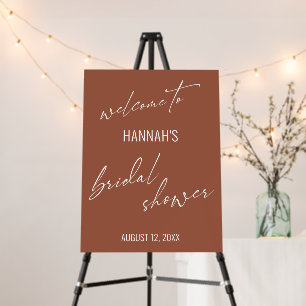 Simple Typography Terracotta Bridal Shower Foam Board