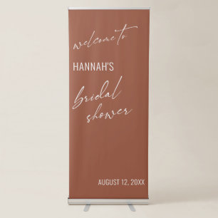 Simple Typography Terracotta Bridal Shower Retractable Banner