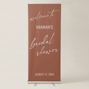 Simple Typography Terracotta Bridal Shower Retractable Banner