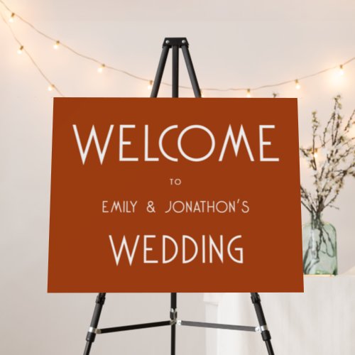 Simple Typography Terracotta Welcome to Wedding Foam Board