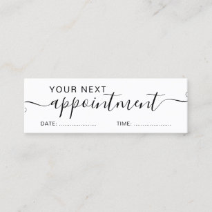 Simple typography trendy black white appointment mini business card