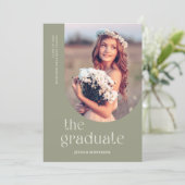 Simple Typography Unique Layout Graduation Party Invitation (Standing Front)