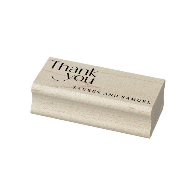 Simple Typography Wedding Couple Thank You Rubber Stamp (Stamp)