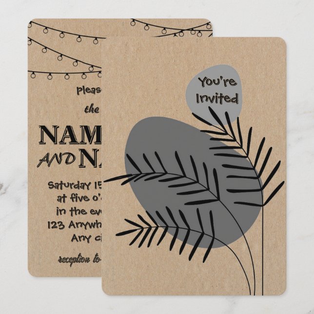 Simple Typography Wedding Invitation (Front/Back)