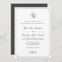 simple typography wedding invitation