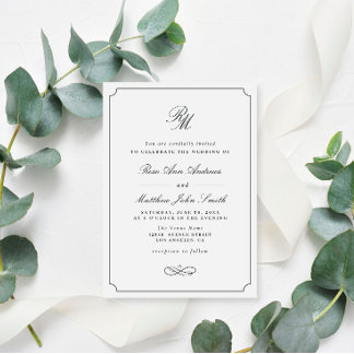 simple typography wedding invitation