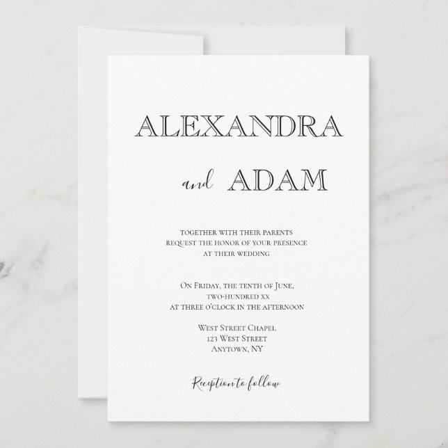 Simple typography wedding invitations (Front)