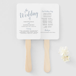 Simple Typography Wedding Program Fan