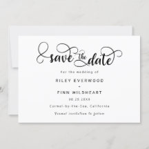 Simple Typography wedding save the date invitation