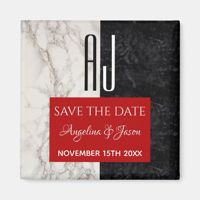 Simple Typography Wedding Save The Date Magnet (Front)