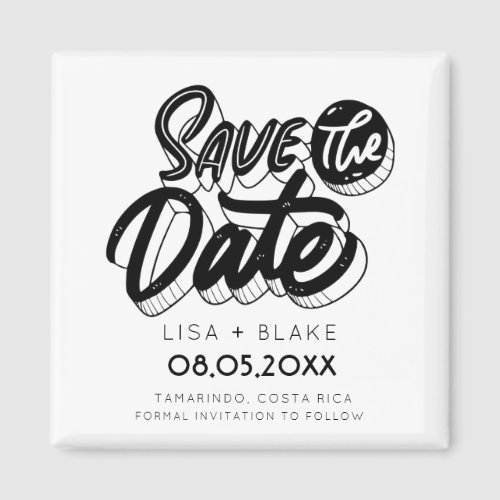 Simple Typography Wedding Save the Date  Magnet