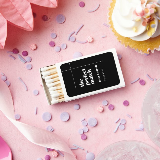 Simple Typography Wedding The Perfect Matchboxes (Insitu)