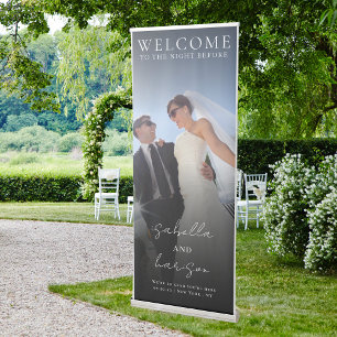 Simple Typography Welcome To The Night Before Retractable Banner