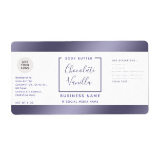 Simple typography white lavender cosmetics logo label