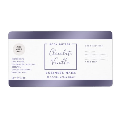 Simple typography white lavender cosmetics logo  label