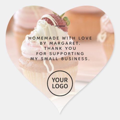 Simple Typography Your Own Logo Thank You Photo Heart Sticker