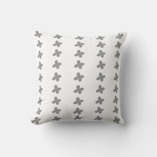 Simple Ultimate Gray Flowers Floral Pattern Throw Pillow - Simple Ultimate Gray Flowers on White Floral Pattern Pillow