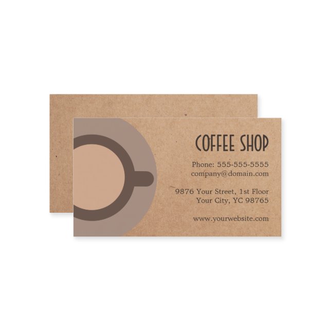 Simple Unique Brown Loyalty Card Coffee Shop 3. (Front/Back In Situ)