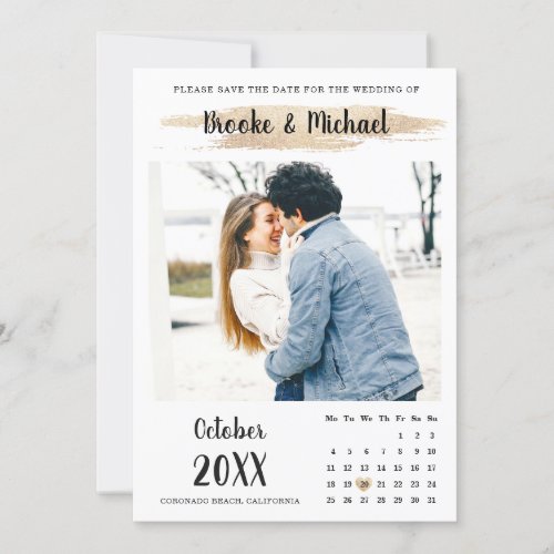 Simple unique Stylish Photo Calendar Save The Date