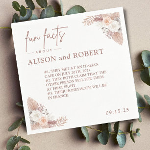 Simple Unique Trendy Fun Facts Wedding Napkins