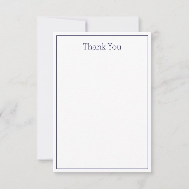 Simple Unisex Thank You Card - Flat Card (Front)
