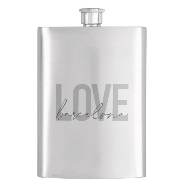 Simple, urban, modern, cool design Love Barcelona Flask (Front)