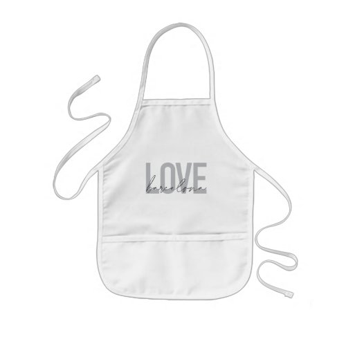 Simple urban modern cool design Love Barcelona Kids Apron