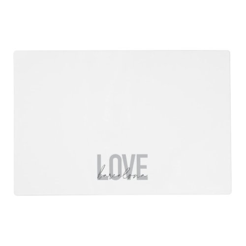 Simple urban modern cool design Love Barcelona Placemat