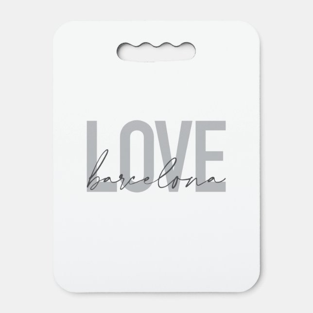 Simple, urban, modern, cool design Love Barcelona Seat Cushion (Front Vertical)