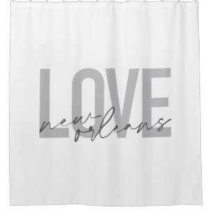 Simple, urban, modern cool design Love New Orleans Shower Curtain