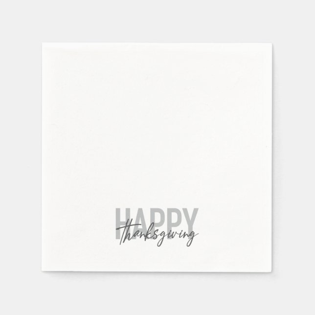 Simple, urban, trendy, modern Happy Thanksgiving Napkins (Front)
