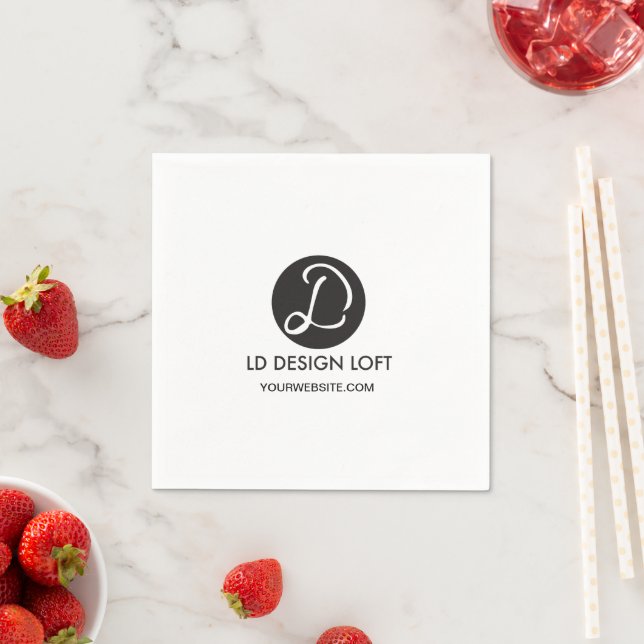 Simple Use Your logo and website Napkins (Insitu)