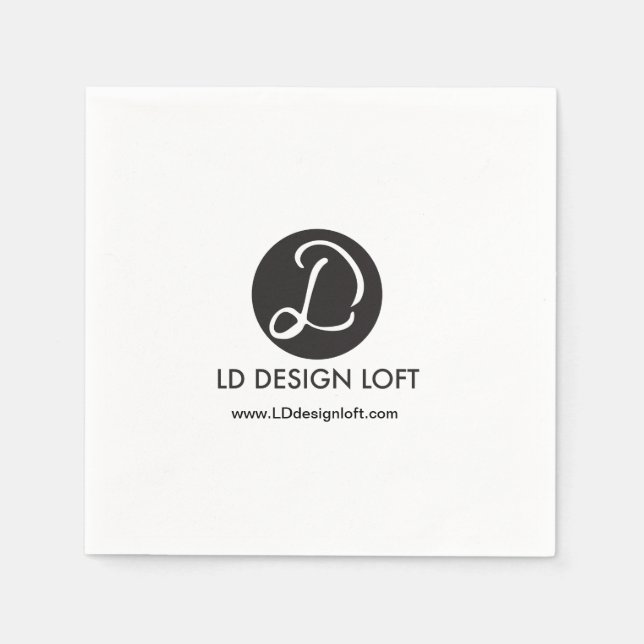Simple Use Your logo here and website Napkins (Front)