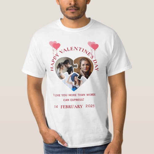 Simple Valentine Day Photos in Love T_Shirt