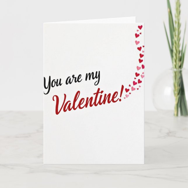 Simple Valentine Heart Pattern Card (Front)