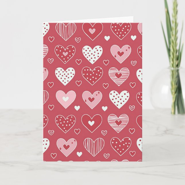 Simple Valentine Hearts Card (Front)