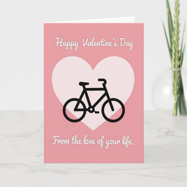 Simple Valentines Bicycle Card (Front)