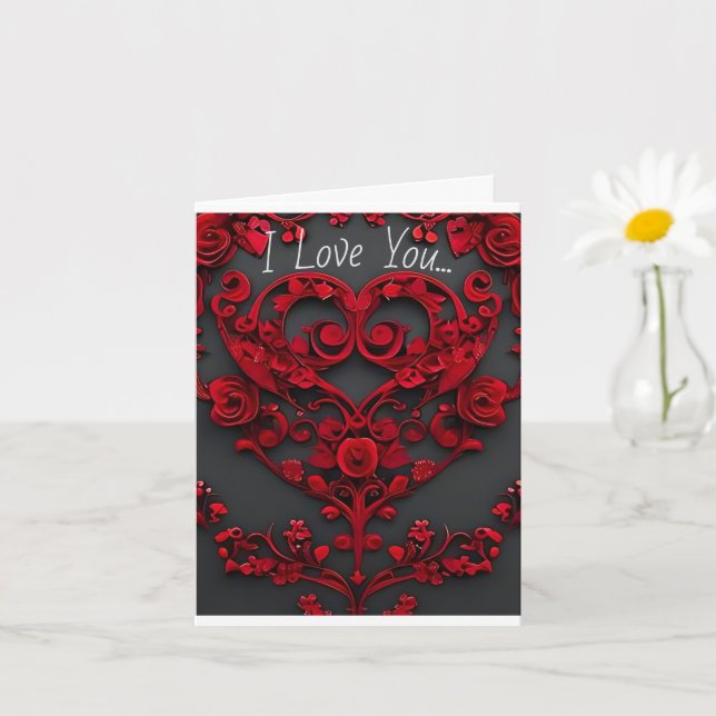 Simple Valentines Day Card with Hearts (Small Plant)