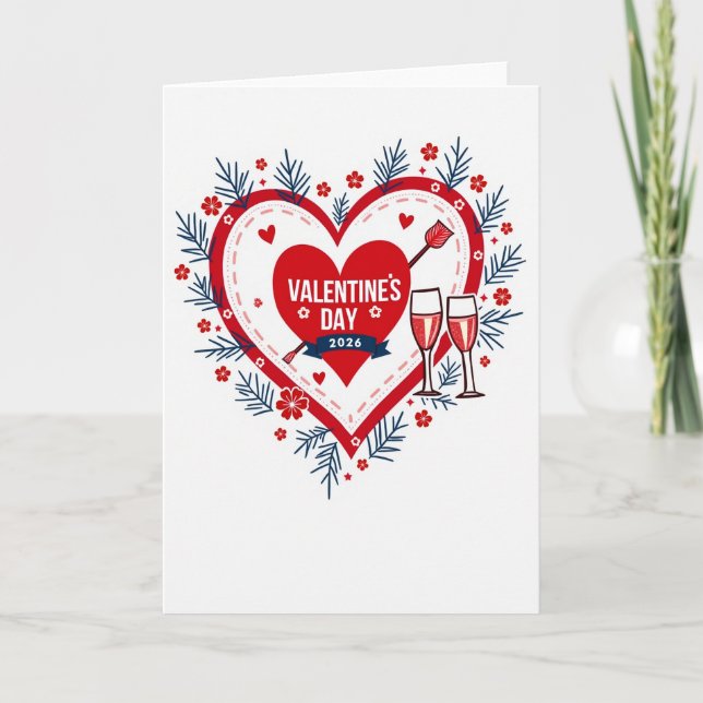 Simple Valentines Day Cheers Card (Front)
