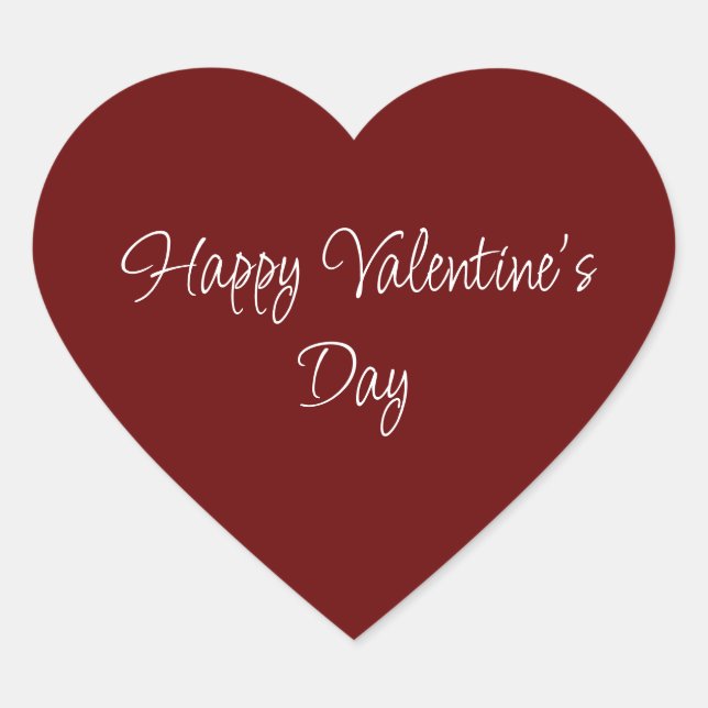 Simple Valentine's Day Elegant Script Red Heart Sticker (Front)