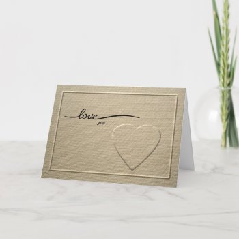 Simple Valentines Day Embossed Heart Holiday Card by timelesscreations at Zazzle