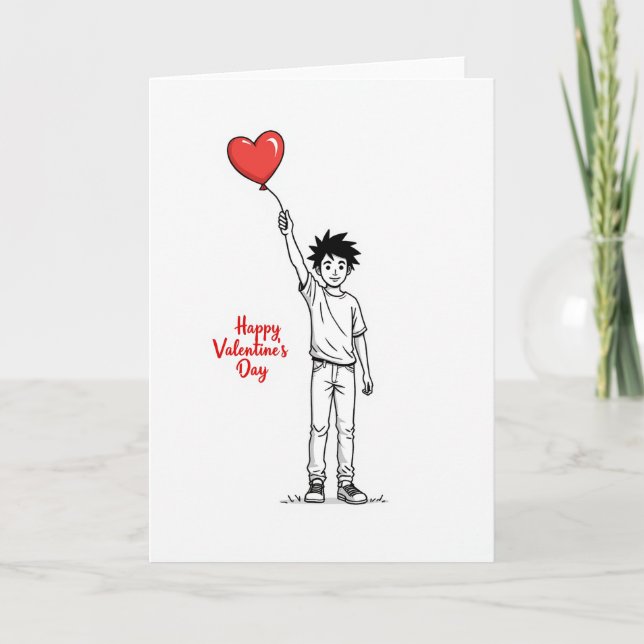 Simple Valentines Day Heart Card (Front)