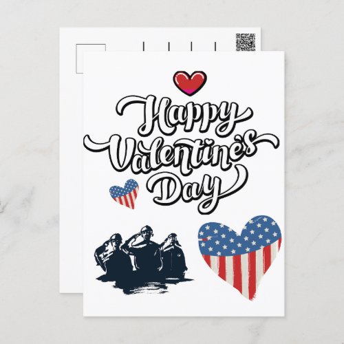 Simple Valentines Day Military Soldier Army   Holiday Postcard